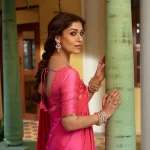 Lotus Pink Silk Saree of Nayanthara