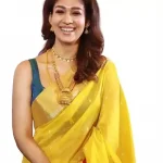 Nayanthara in Yellow Saree with Blue Blouse