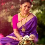 Purple Silk Saree Images of Nayanthara